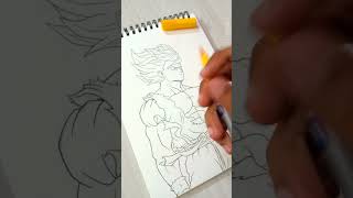 Drawing Goku✨Doms brush pen ✨ Dragon ball z #shorts #dragonball #youtubeshorts