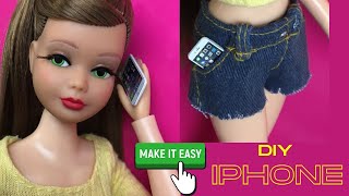 DIY Doll Cellphone Apple iPhone How to make EASY miniature size