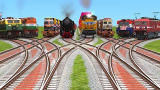 Every Where Trains Crossing On Bumpy Indian Railroad Crossing Tracks | train videos | train games