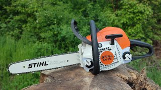 Stihl MS 211 (35cc, 2.3HP) - first start, first cuts, break in, taho RPM, muffler mod and more...