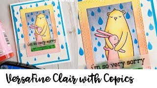 VersaFine Clair is a Versatile Ink to Use with Copic Markers and Stenciling