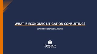 Economic Litigation Consulting: Consulting 101 Webinar