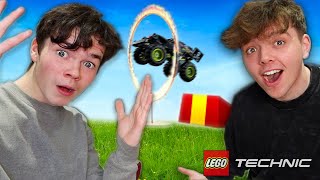 LEGO MONSTER JAM TRUCK STUNTS w/ Little Brother | LEGO Technic Monster Jam truck build and stunts AD