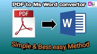 How to convert pdf file into ms word file | pdf to word convertor | pdf to ms word online converter
