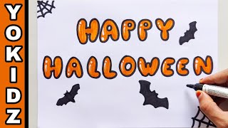 How To Write Happy Halloween In Bubble Letters