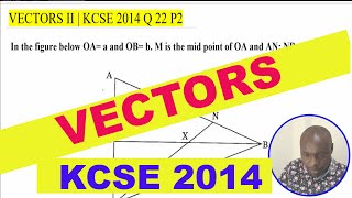 HOW TO SOLVE A QUESTION ON VECTORS  | KCSE 2014 Q22 P2