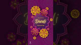 Happy Diwali | Diwali Greetings | Happy Festival of Lights | Purple Rangoli Theme