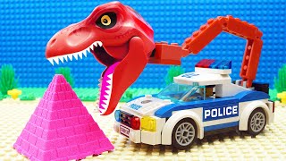 Lego Kinetic Sand Police Truck Crane Color Building