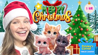 Learn to Talk Christmas Special | Toddler Learning Video w/ 3 Little Kittens | Baby & Toddler Videos