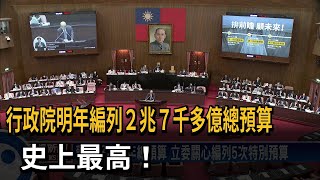 行政院明年編列2兆7千億預算 蘇揆立院報告－民視新聞