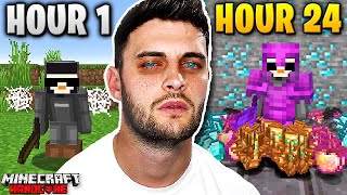 I played HARDCORE Minecraft for 24 Hours STRAIGHT...