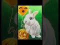 ハロウィンパーティーでソワソワして他のことに気を取られてるうさぎ🐰ちゃんを描いてみたrabbit being talked to🤗 うさぎ オイルパステル ハロウィン halloween