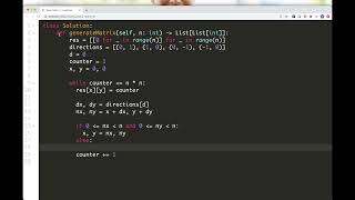 Leetcode 59: Spiral Matrix II
