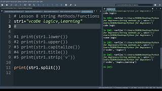 Lesson 8 : String function Python | split() , strip(), join(), capitalize(),replace(),find(),index()