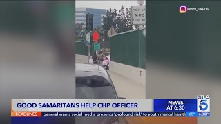 Good Samaritans race to help CHP officer