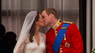 William and Kate Kiss on the Balcony - The Royal Wedding - BBC