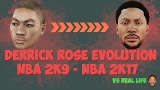 DERRICK ROSE From NBA 2K9 to NBA 2K17 (vs Real Life Face Comparison)