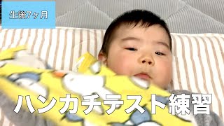 【生後７ヶ月】６、7ヶ月健診でやると思って練習したハンカチテスト