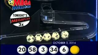 2014 10 03 Mega Millions Numbers and draw results