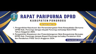 LIVE STREAMING - RAPAT PARIPURNA DPRD KABUPATEN PONOROGO - 01 AGUSTUS 2024