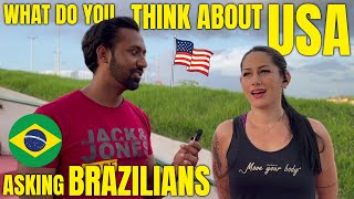 Asking Brazilian People What they think about USA on Street | United States | Public Reaction Brazil