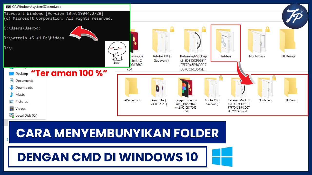 Cara Menyembunyikan Folder Dengan CMD Di Windows 10 | Menyembunyikan ...