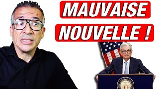 Bourse : Encore et TOUJOURS cette mauvaise NEWS des USA !!!