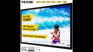 VEVOR Projector Screen in Aluminum Fixed Frame 16:9