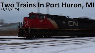 Two Trains In Port Huron, MI (1/12/2025)