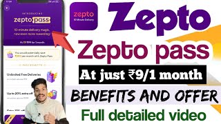 Zepto pass benefits | zepto pass kya hai | zepto pass | zepto pass deals | zepto offer 2024 | zepto