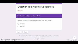 Google form piping answer/Question