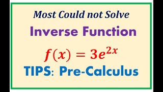 y = 3e^2x Find Inverse of exponential function TIPS Grade 12 Math Extended CBSE GCSE IIT EDEXCEL