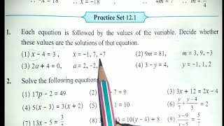 class - 8th Maths || Equation in one variable||Maharashtra Bord |Practice set 12.1|