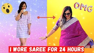 I wore a SAREE for 24 HOURS (Funny Public Reactions)