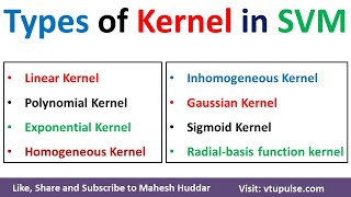 Types of Kernel in SVM | Kernels in Support vector machine in Machne Learning by Mahesh Huddar