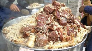 Zaiqa Beef Pulao - Golden Pulao Mountain, Street Food in Qissa Khuwani bazar Peshawar - Zaiqa Chawal