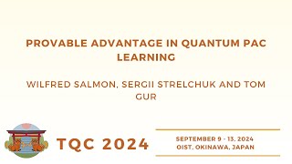 Provable Advantage in Quantum PAC Learning | Wilfred Salmon, Sergii Strelchuk, Tom Gur | TQC 2024