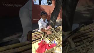 आप कभी गन्ने ऐसे खाये है | uncle's Sugarcane cutting skill | #shorts #ytshorts #youtubeshorts