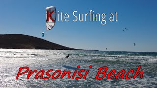 Kite Surfing at Prasonisi Beach in Greece