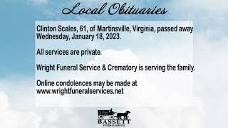 Obits for January 24, 2023