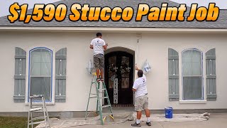 How to Paint Stucco | $1,590 Stucco Painting Job in 4 Hours