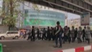 Police disperse protesters from Yangon rally point