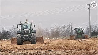 JD 7230R + Fontana 5m \u0026 Fendt 930 + Montefiori 5m - Agrifutura SRL \u0026 Danesi - Ground levelling 2020