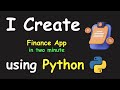 I CREATE FINANCE APP IN 2 MIN USING PYTHON & LEARN PYTHON BY BUILDING SIMPLE PROJECTS