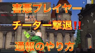 【荒野行動】チーターを撃退！ゲーム中に最速で通報するやり方解説します！アカウント凍結の瞬間【裏技、検証】【knivesout】【攻略】【荒野女子】