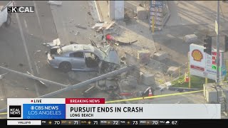 Stolen vehicle crashes into another car during brief pursuit