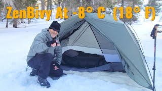 A Night In My ZenBivy at -8° C