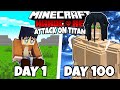 I Survived 100 Days as a TITAN in HARDCORE Minecraft!