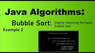 Java Algorithms for Beginners: Bubble Sort, Improved