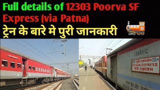 Full details of 12303 Poorva SF Express (via Patna).